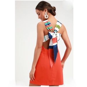 Lulus Striped Tie Back Mini Dress Size S